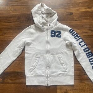 Abercrombie & Fitch Off white zip up hoodie